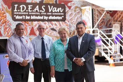 Goondir Health Services CEO Floyd Leedie; Balonne Shire Council Deputy Mayor Richard Marsh; IDEAS CEO Lyndall De Marco; and Goondir Health Services Chairperson Gary White; are pleased to include St George on the Queensland circuit of the IDEAS service. 